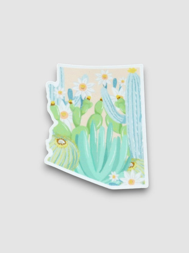 Arizona Outline Cactus Sticker