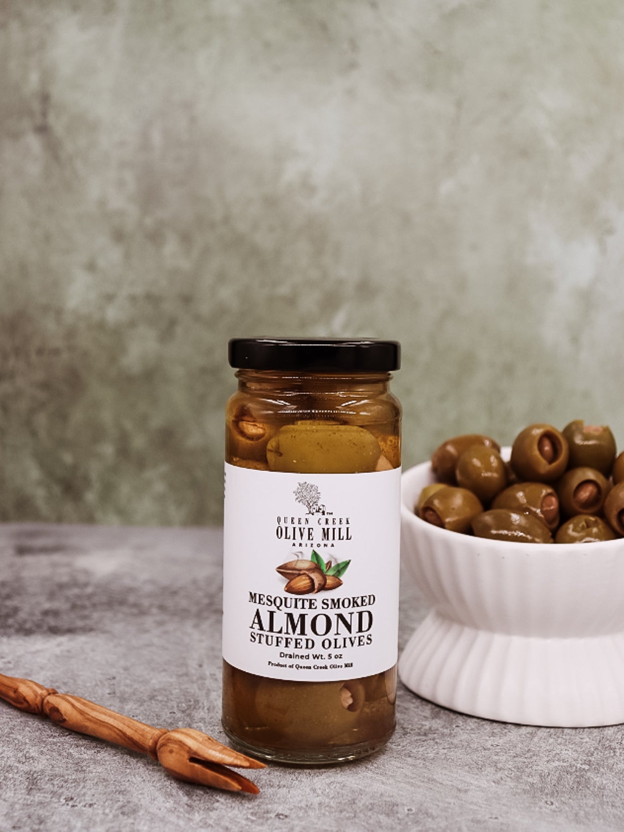 MESQUITE SMOKED ALMOND STUFFED OLIVES